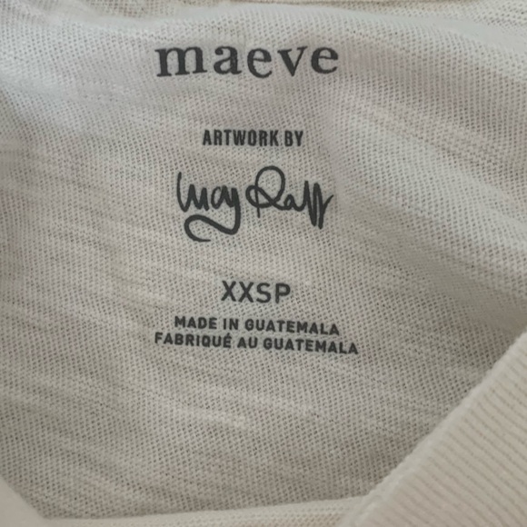 Anthropologie Cream “More of a Dog Person” Graphic Tee Size XXSP - Picture 3 of 4